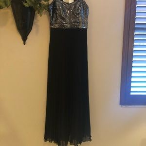Long black dress with sequins